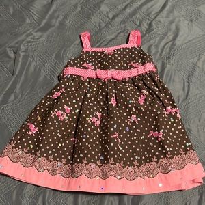 Brown and pink dress